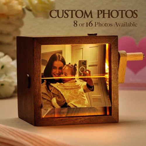 Lighted Hand-Crank Flipbook Photo Box – 16 Photos