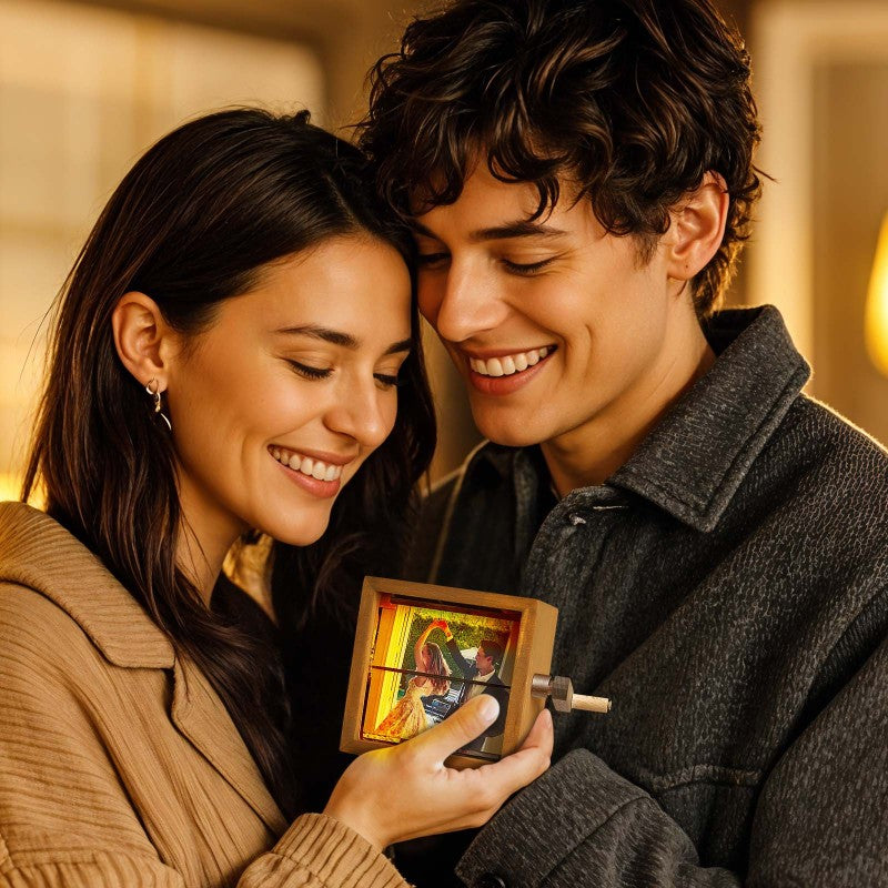 Lighted Hand-Crank Flipbook Photo Box – 16 Photos