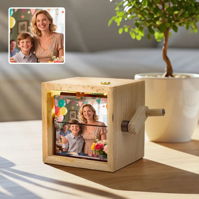 Lighted Hand-Crank Flipbook Photo Box – 16 Photos