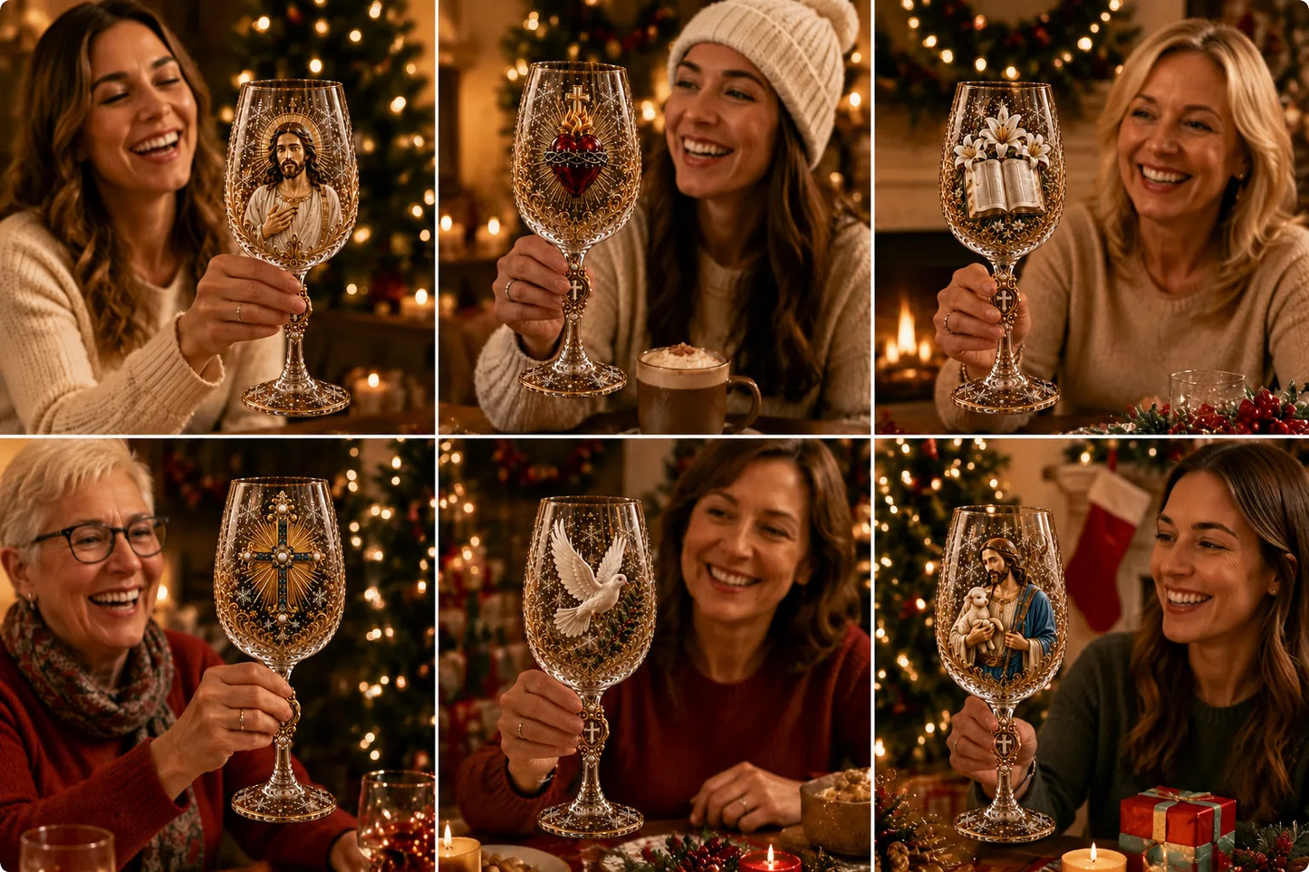 Faith & Grace Christian Stemless Wine Glass – 6 Designs