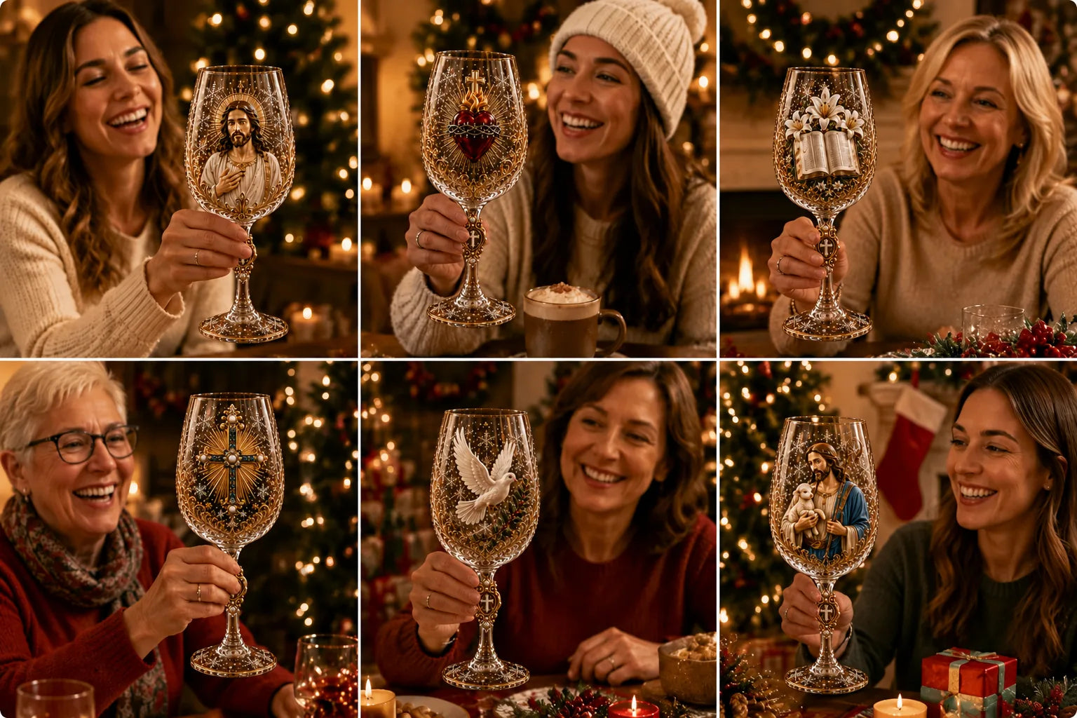 Faith & Grace Christian Stemless Wine Glass – 6 Designs