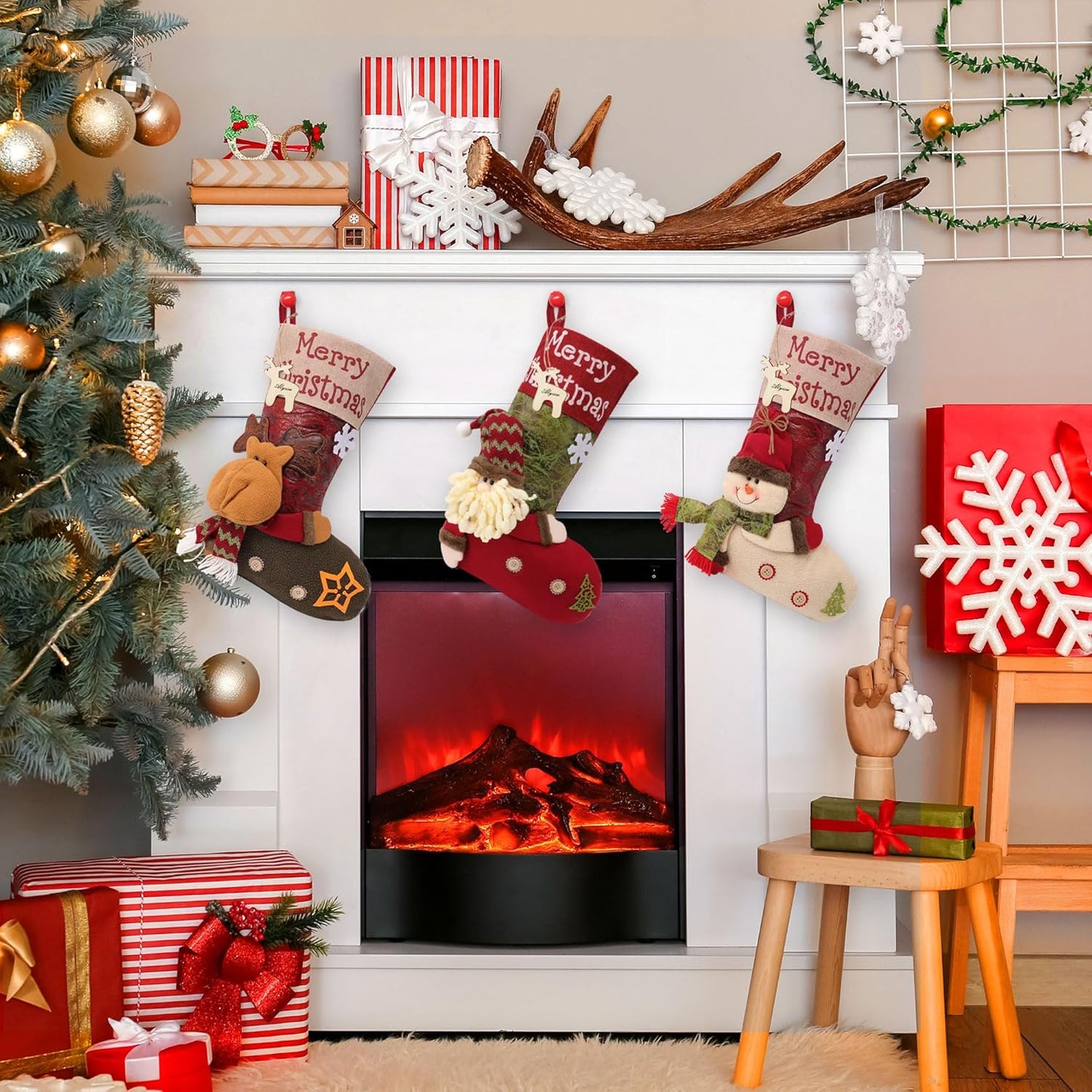 Personalized Christmas Stocking with 3D Character – 3 Designs