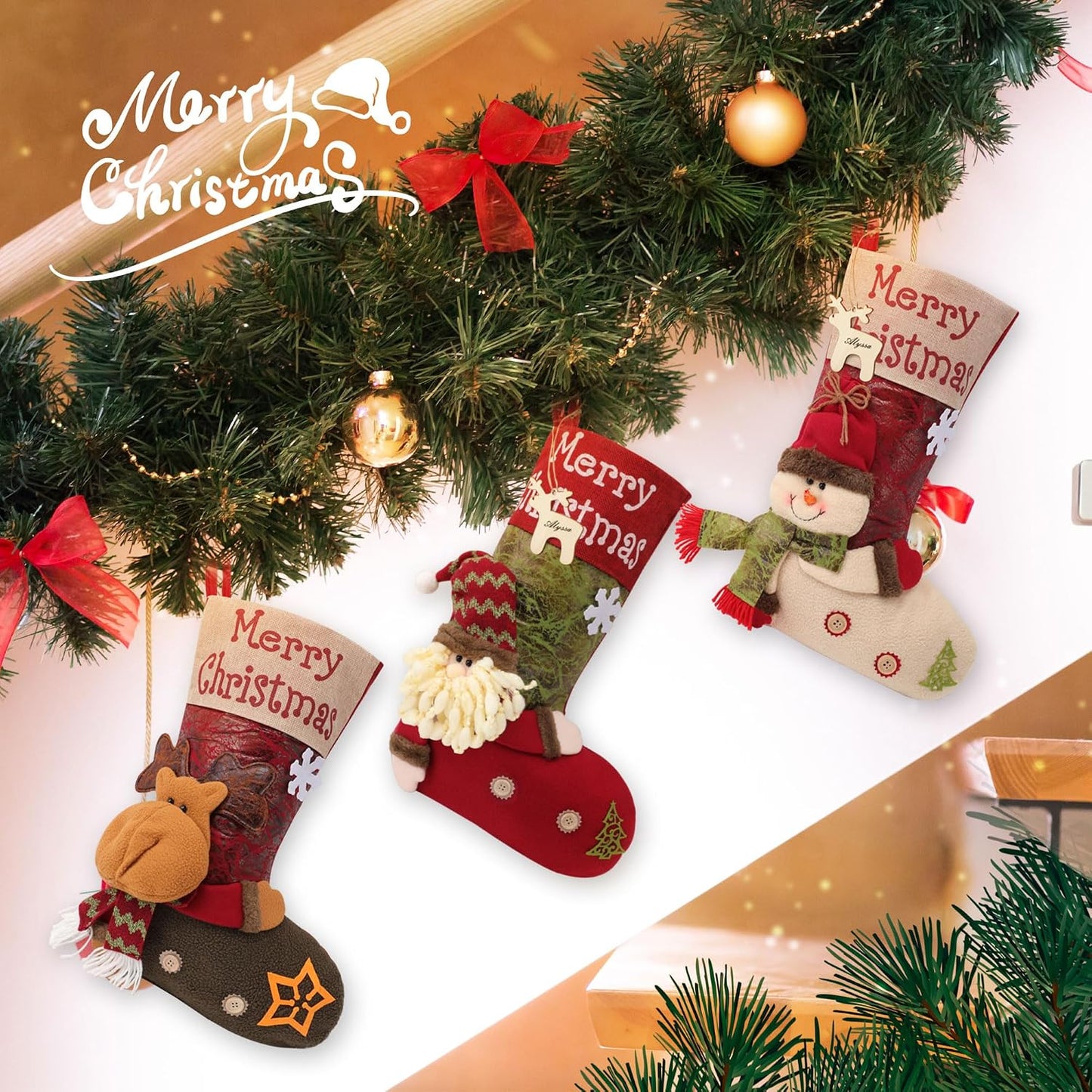 Personalized Christmas Stocking with 3D Character – 3 Designs