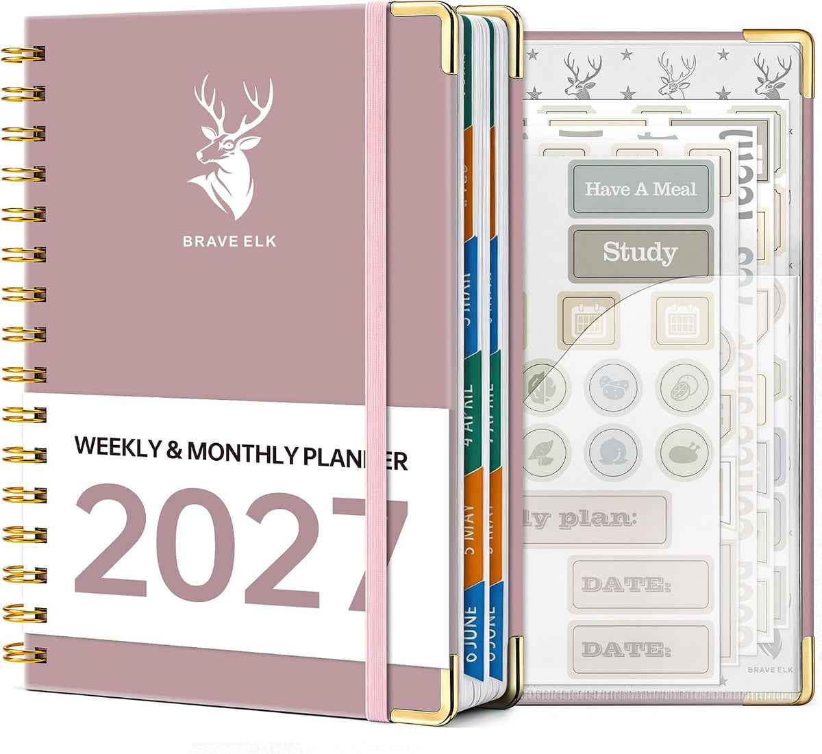 2027 A5 Deer Spiral Planner – 160 Sheets