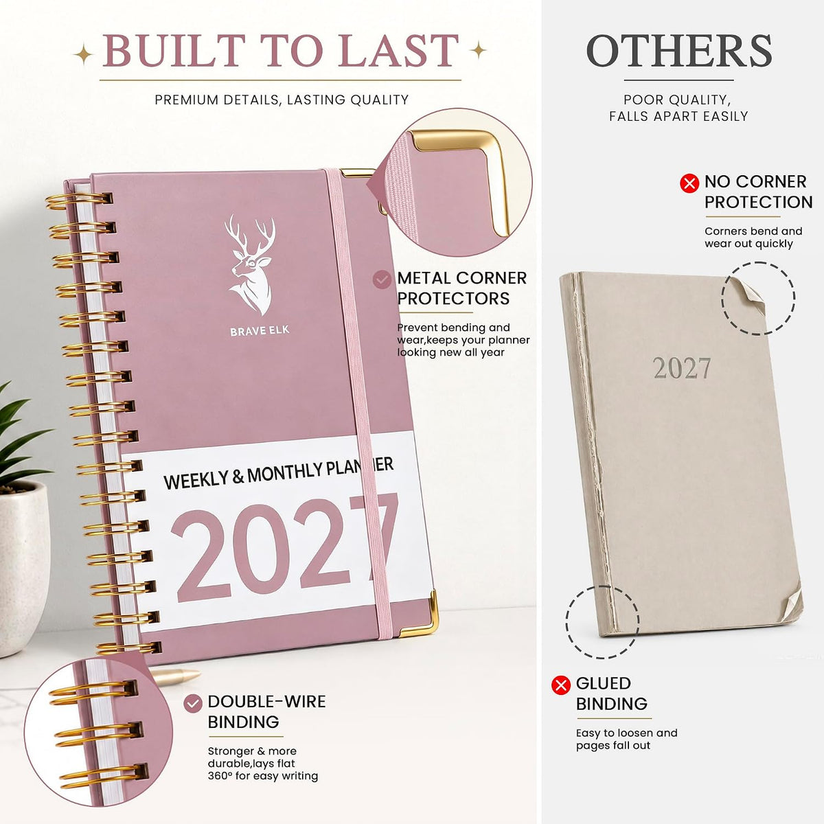 2027 A5 Deer Spiral Planner – 160 Sheets