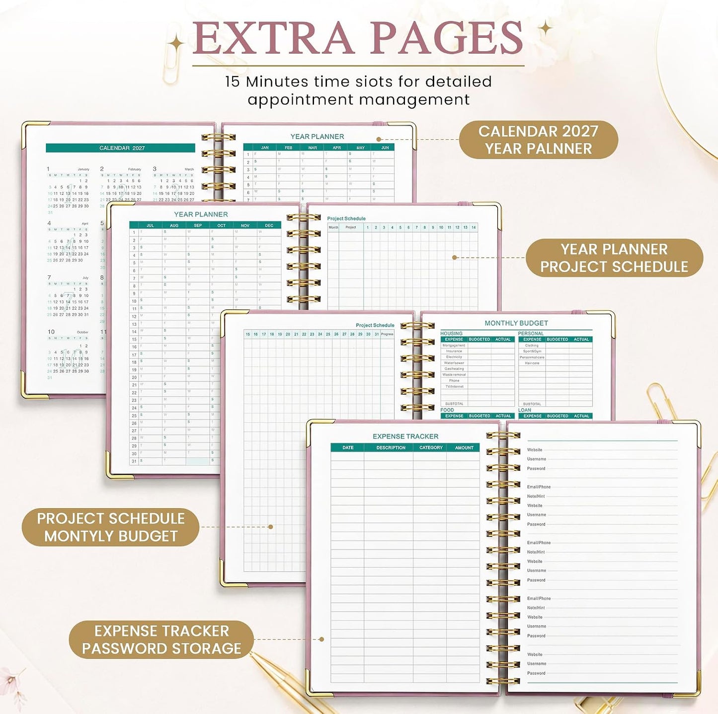 2027 A5 Deer Spiral Planner – 160 Sheets