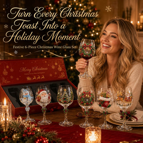 🔥 🎁Christmas 3D Wine Glass Collection Gift Box Set ✨