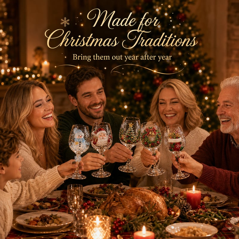 🔥 🎁Christmas 3D Wine Glass Collection Gift Box Set ✨