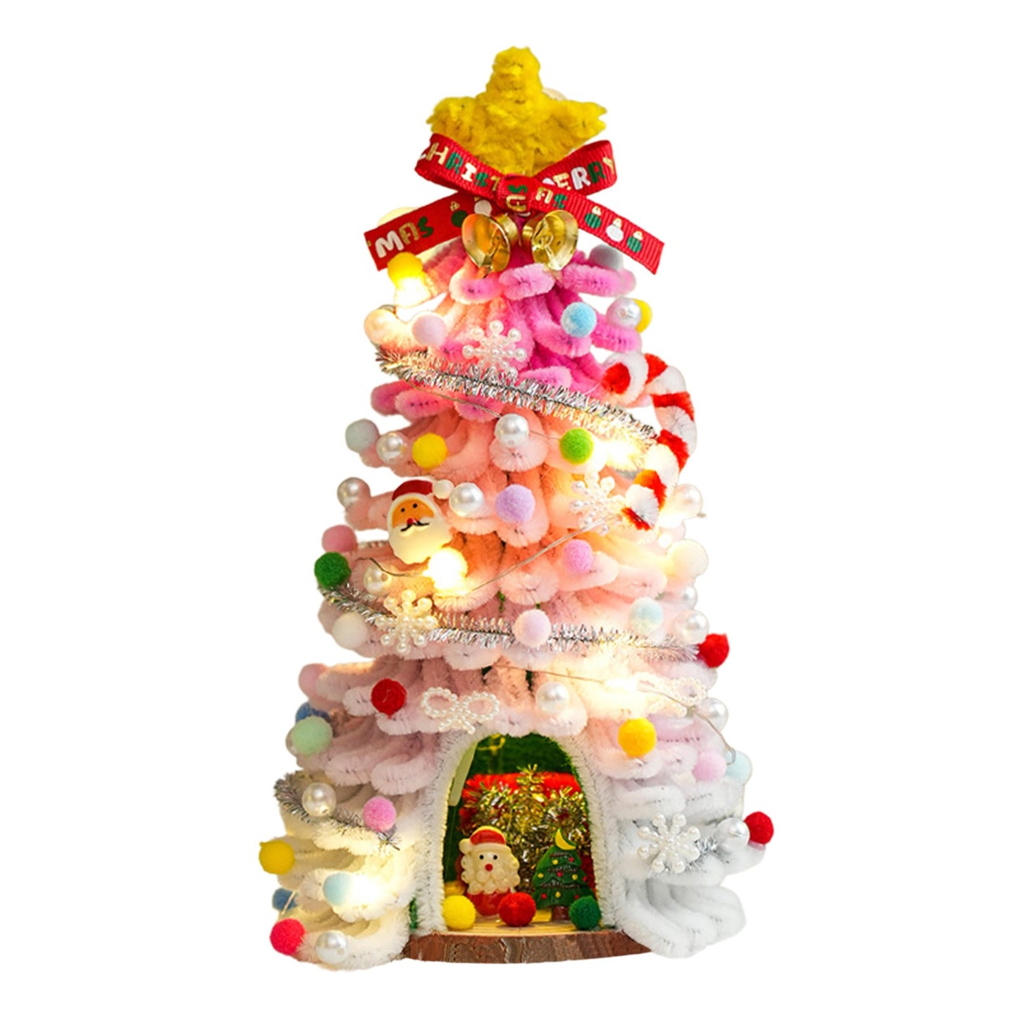 DIY Pipe-Cleaner Christmas Tree House Kit with Lights