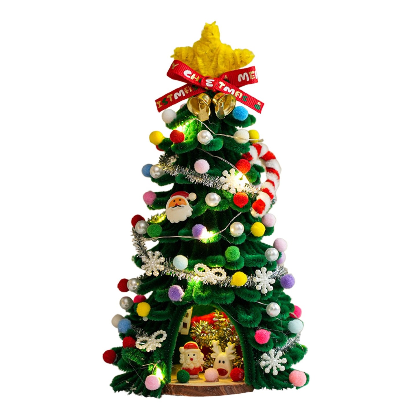 DIY Pipe-Cleaner Christmas Tree House Kit with Lights