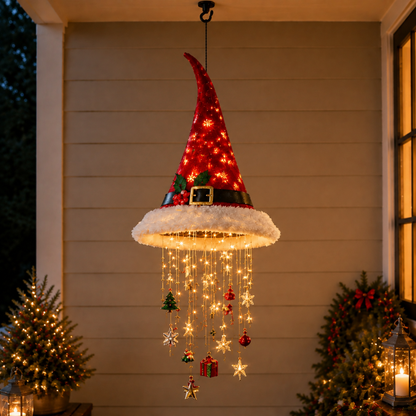 Lighted Santa Hat Hanging Chandelier – 3 Designs