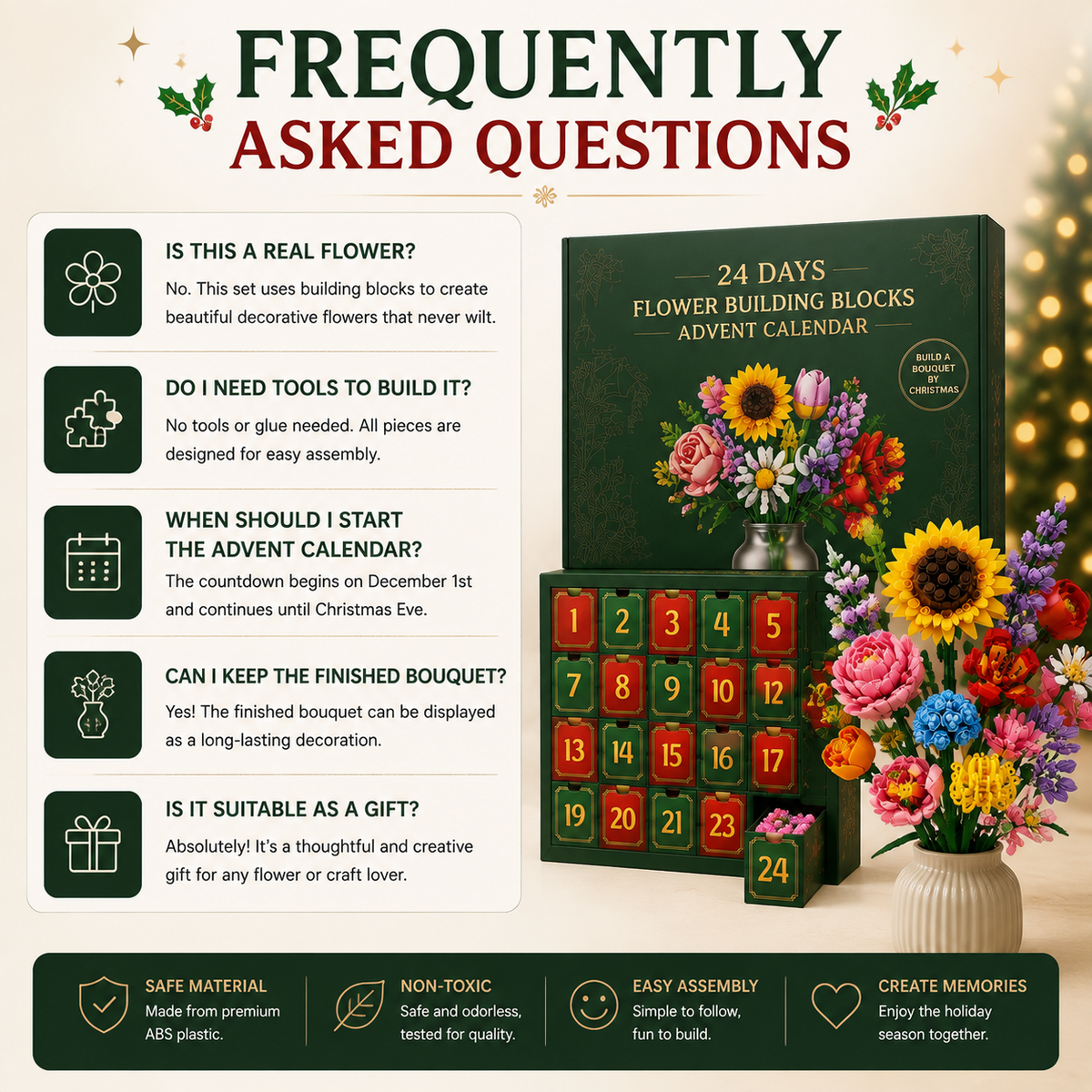 Flower Building Blocks Advent Calendar