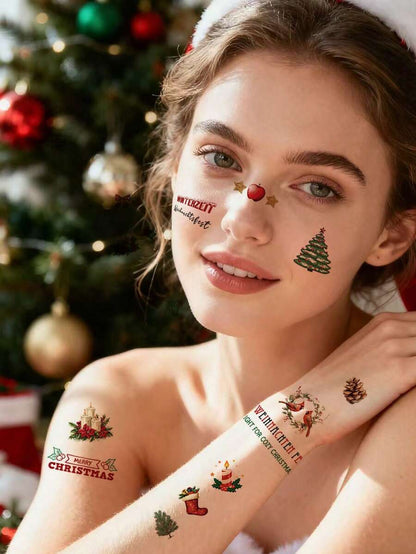 Christmas Candle Transfer Tattoo Set – 9 Sheets