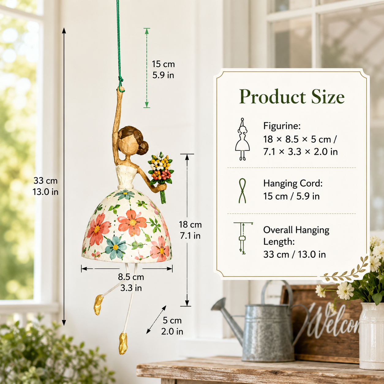 Whimsical Dancing Lady Hanging Ornament