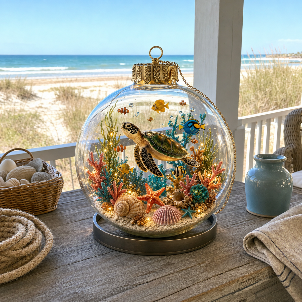 Lighted Ocean Animal Diorama Ornament