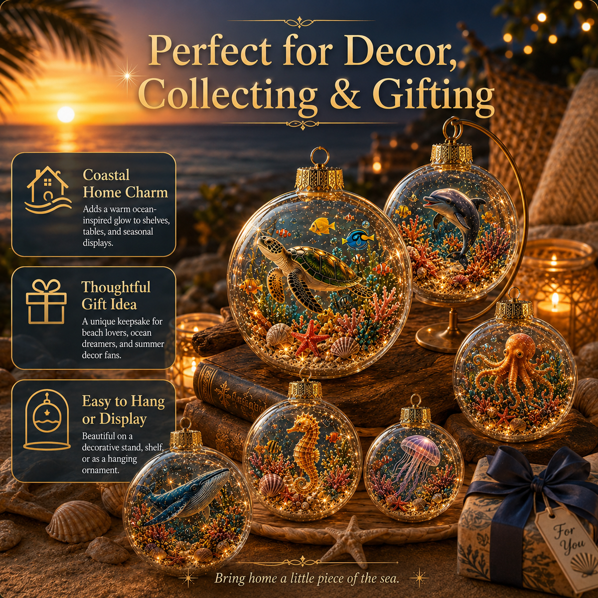 Lighted Ocean Animal Diorama Ornament