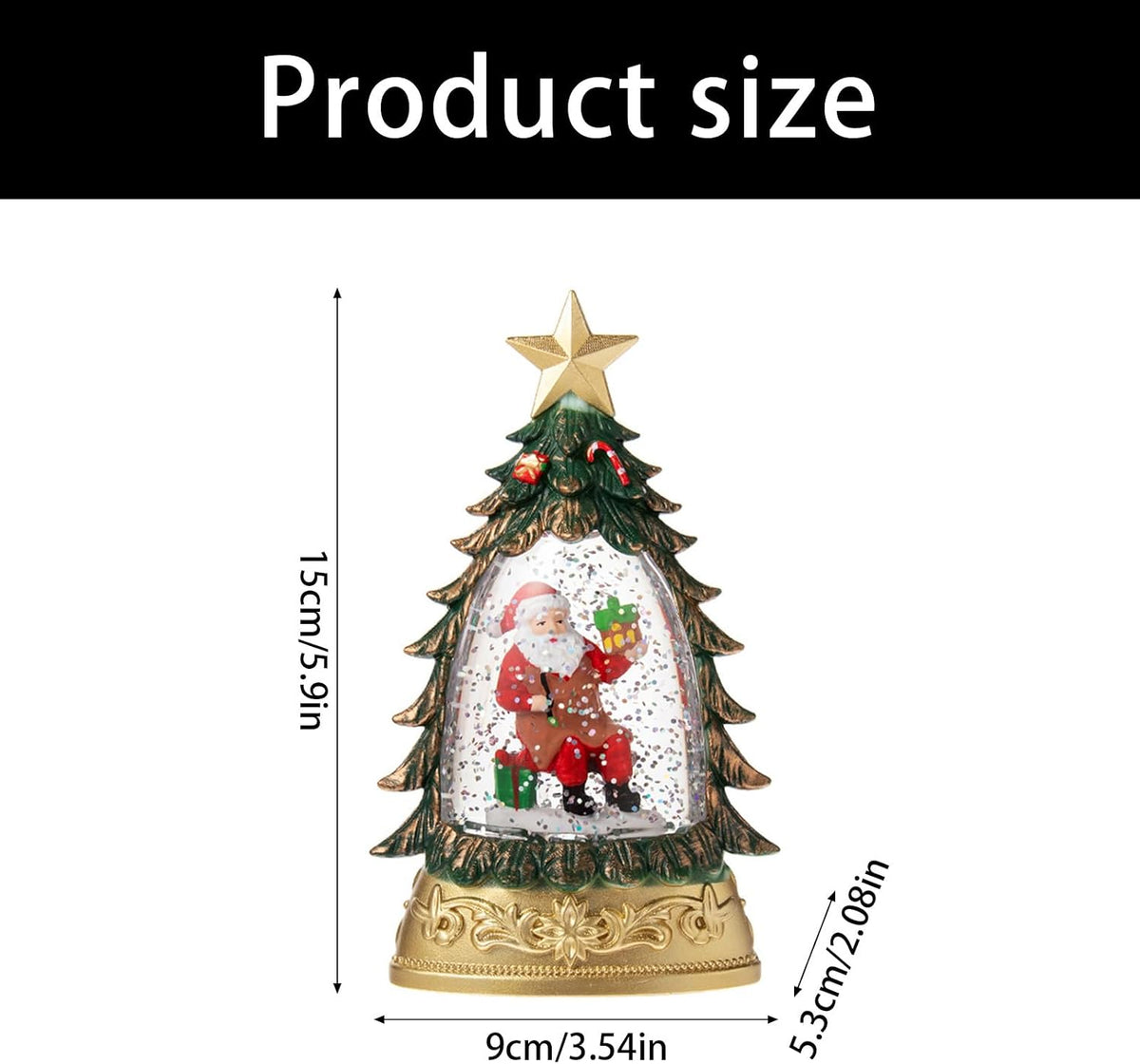 Lighted Christmas Tree Snow-Globe Ornament