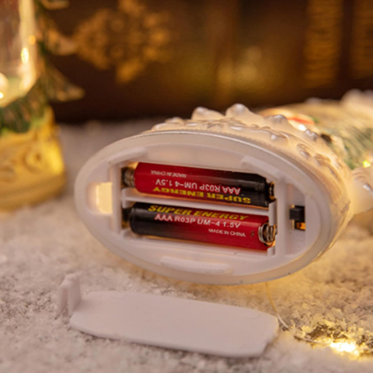 Lighted Christmas Tree Snow-Globe Ornament