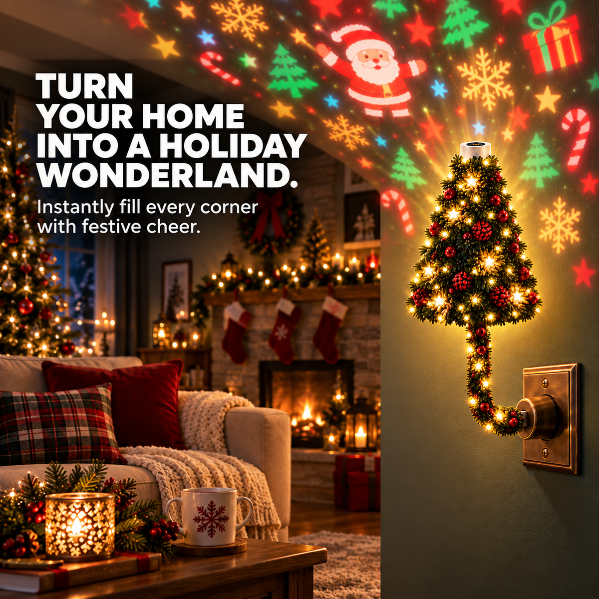Christmas Tree Projection Night Light