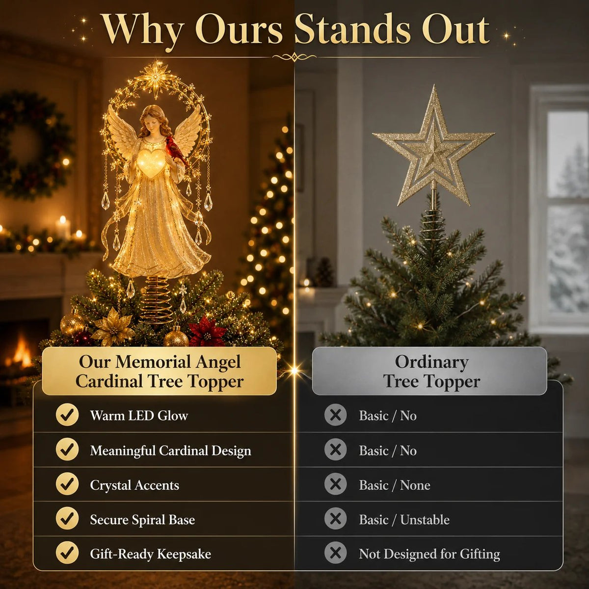 Lighted Christmas Tree Topper Collection for Meaningful Holiday Displays