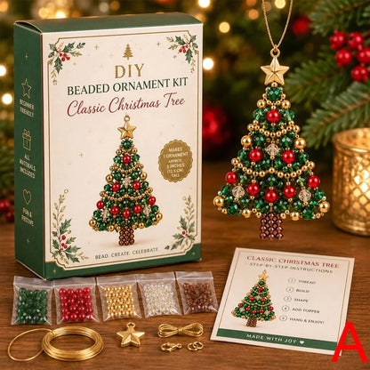 DIY Beaded Christmas Tree Ornament Kit for Holiday Crafting