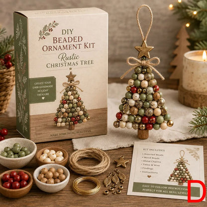 DIY Beaded Christmas Tree Ornament Kit for Holiday Crafting