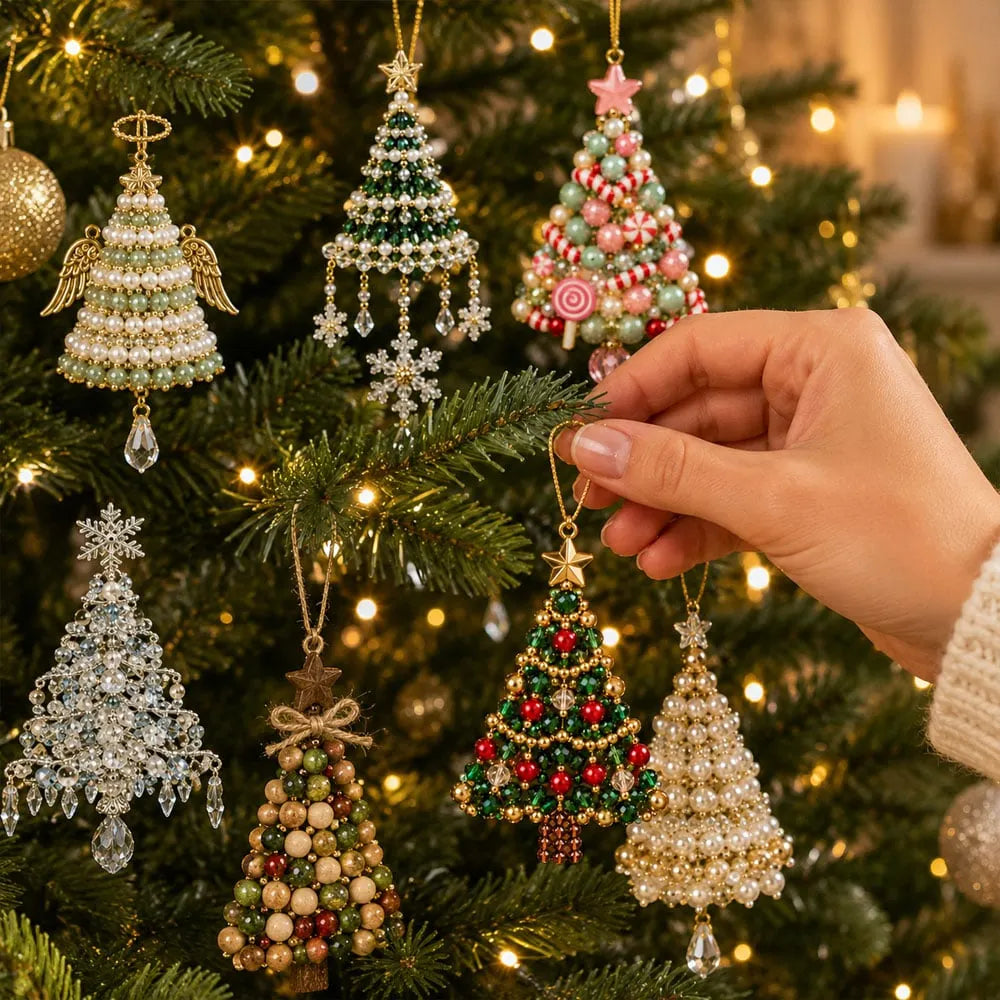 DIY Beaded Christmas Tree Ornament Kit for Holiday Crafting