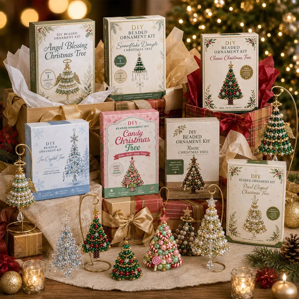 DIY Beaded Christmas Tree Ornament Kit for Holiday Crafting