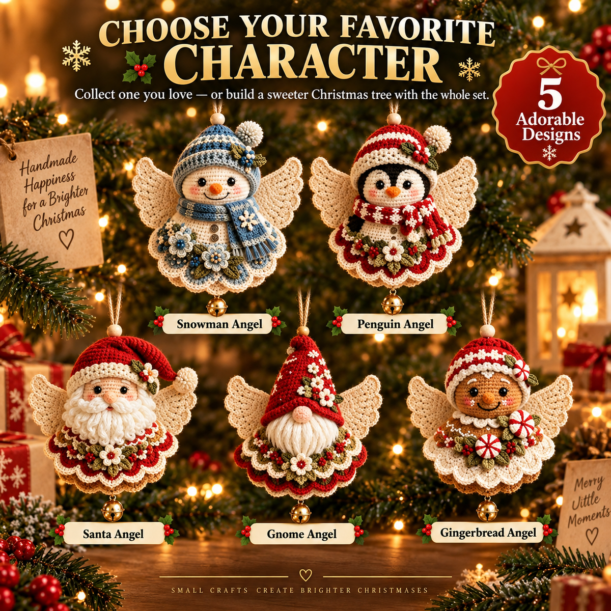 DIY Crochet Christmas Character Ornament Kit