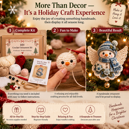 DIY Crochet Christmas Character Ornament Kit