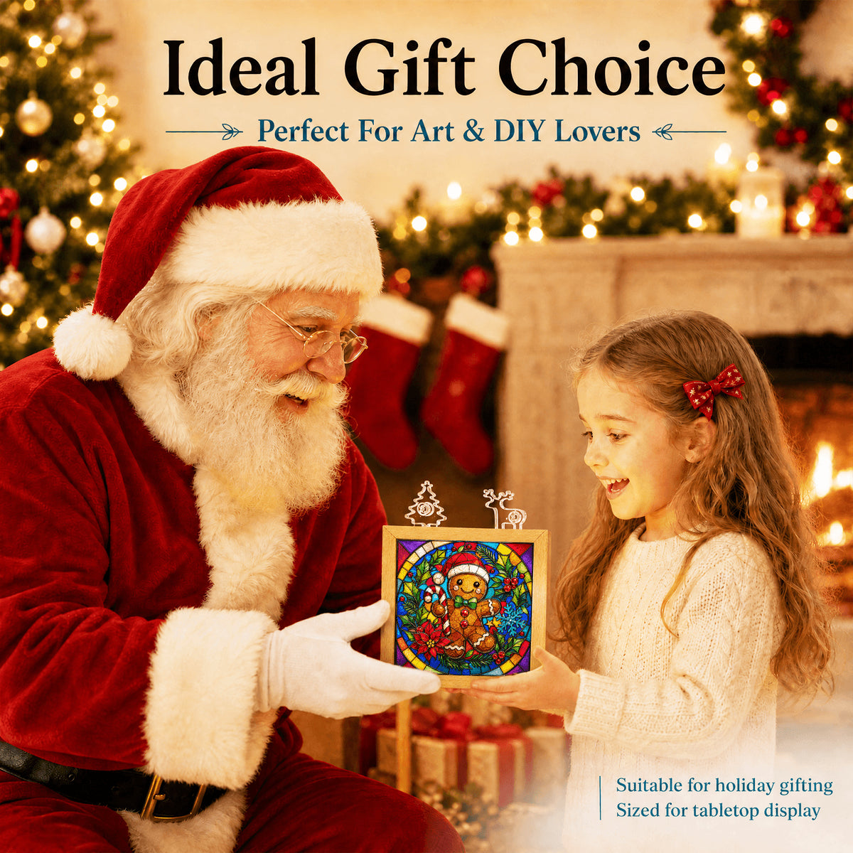 Christmas Acrylic Jigsaw Night Light with Wooden Frame