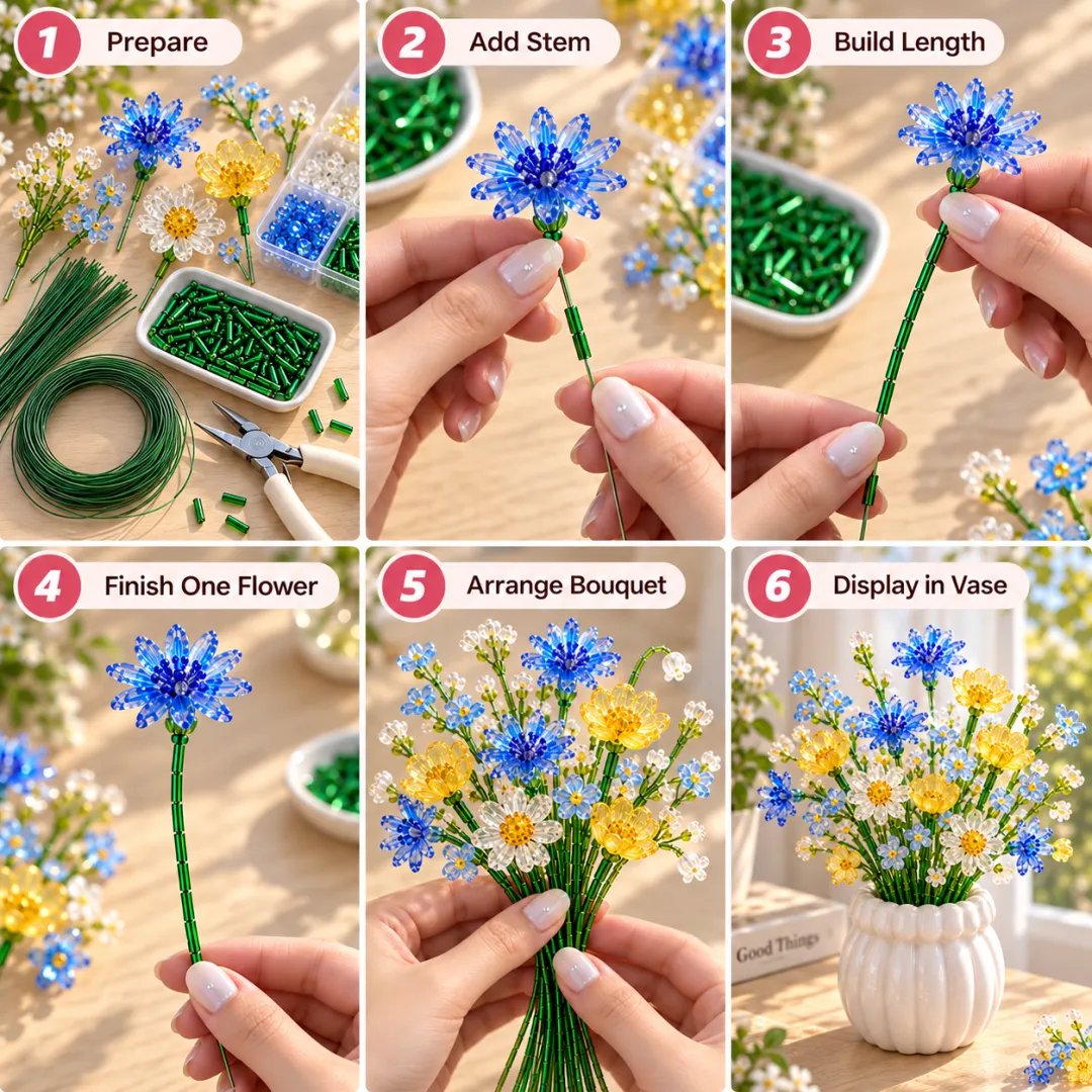 DIY Beaded Wildflower Bouquet Craft Kit