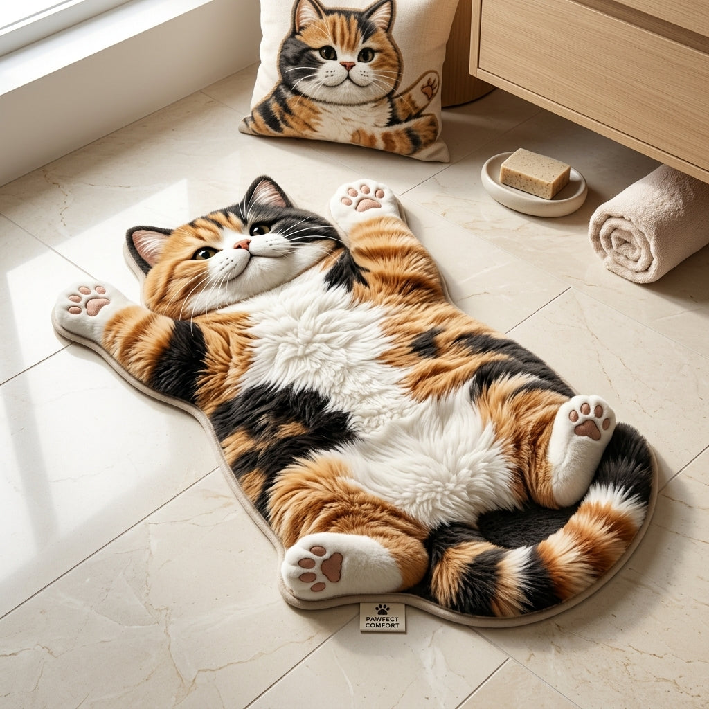 Cat-Shaped Accent Rug, 60 × 90 cm