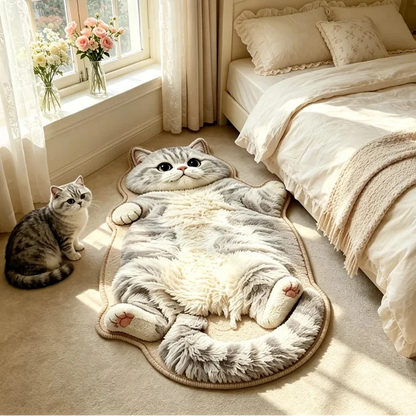 Cat-Shaped Accent Rug, 60 × 90 cm