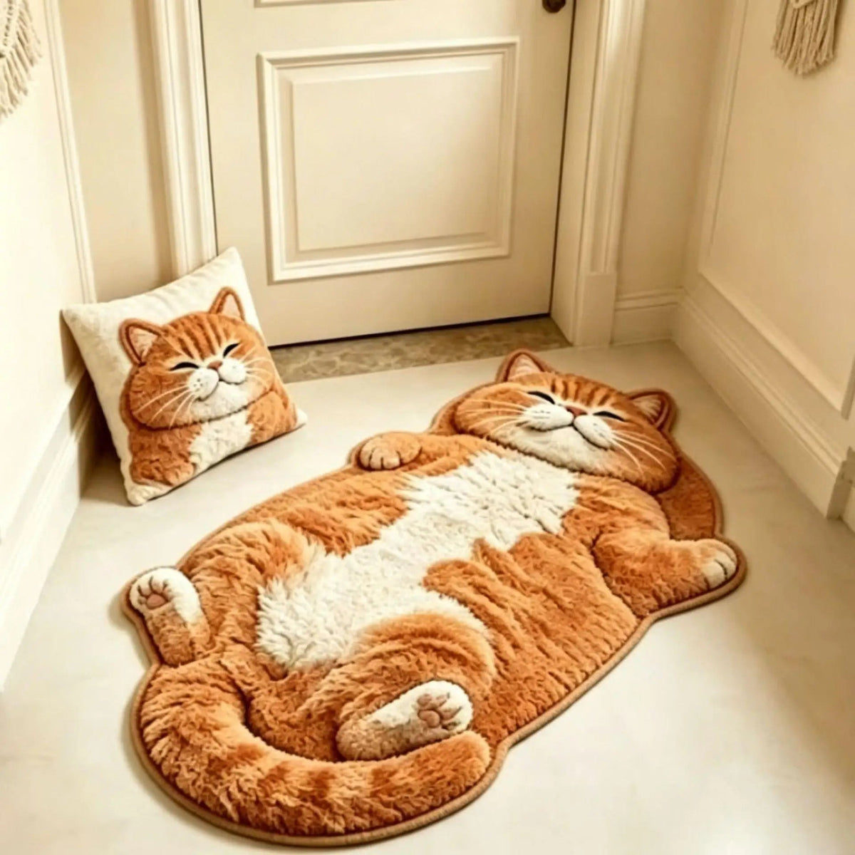 Cat-Shaped Accent Rug, 60 × 90 cm