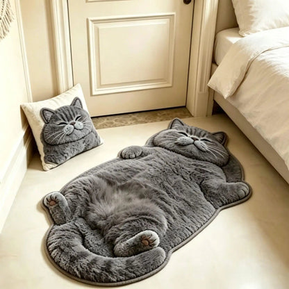 Cat-Shaped Accent Rug, 60 × 90 cm