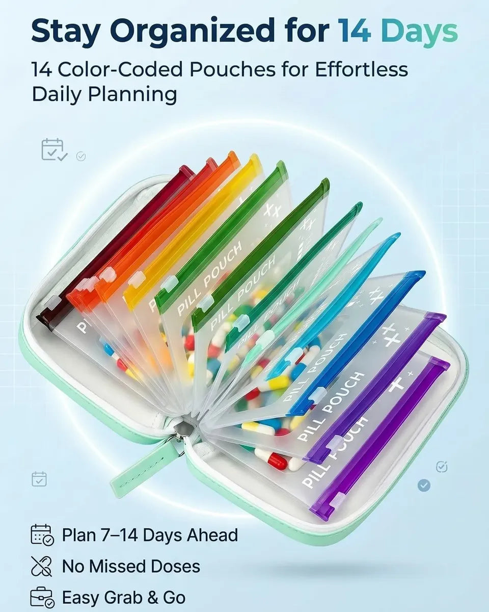 A8 14 Pages Waterproof Pill Box