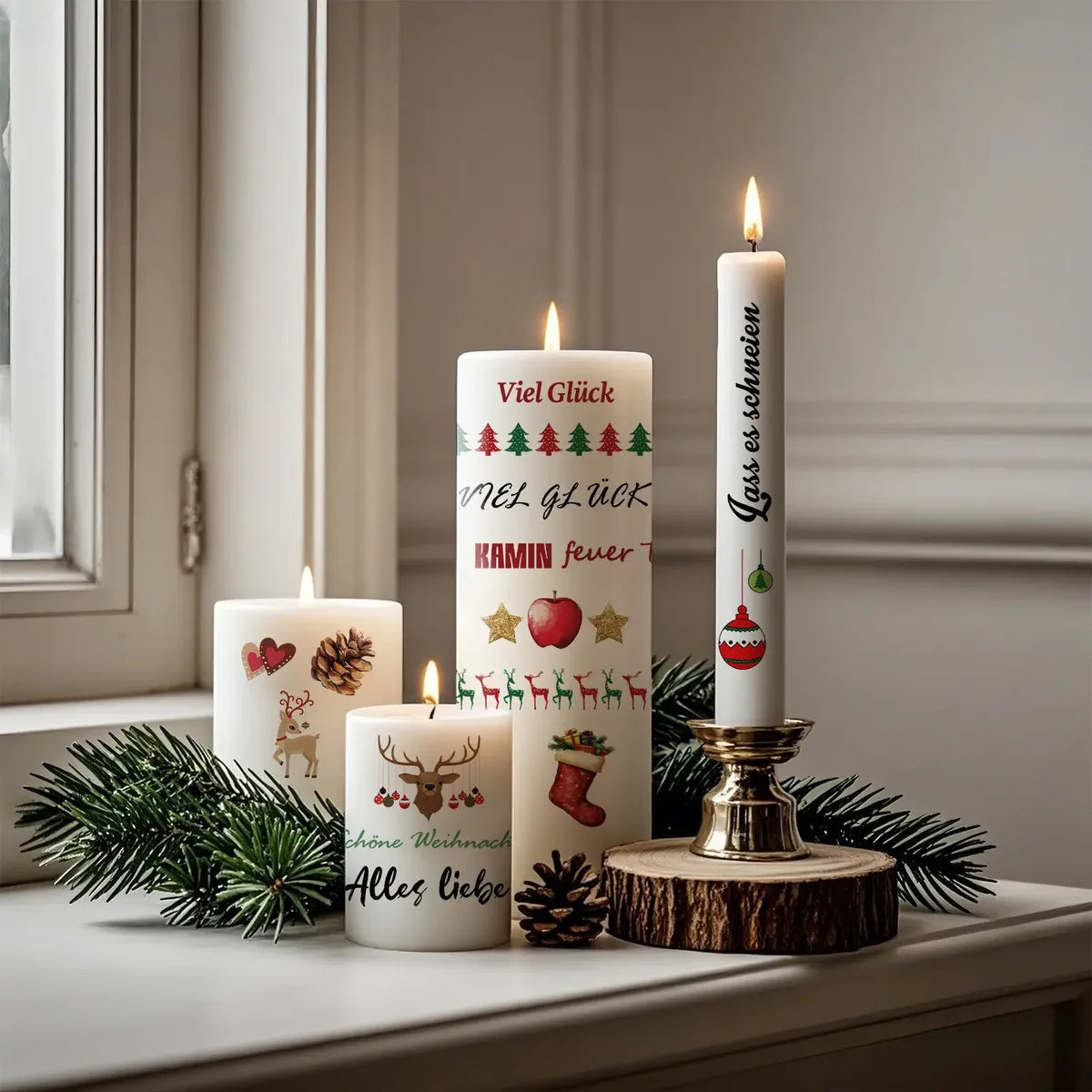 Christmas Candle Transfer Tattoo Set – 9 Sheets