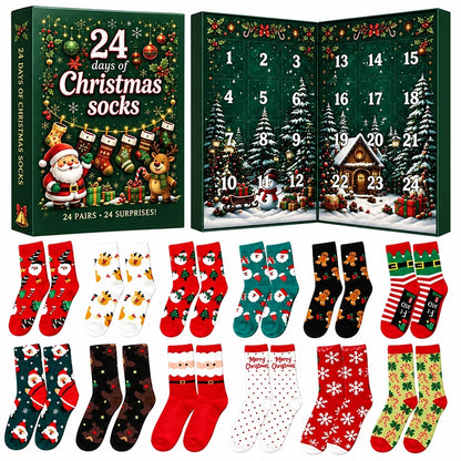 24-Day Christmas Socks Advent Calendar – 12 Pairs