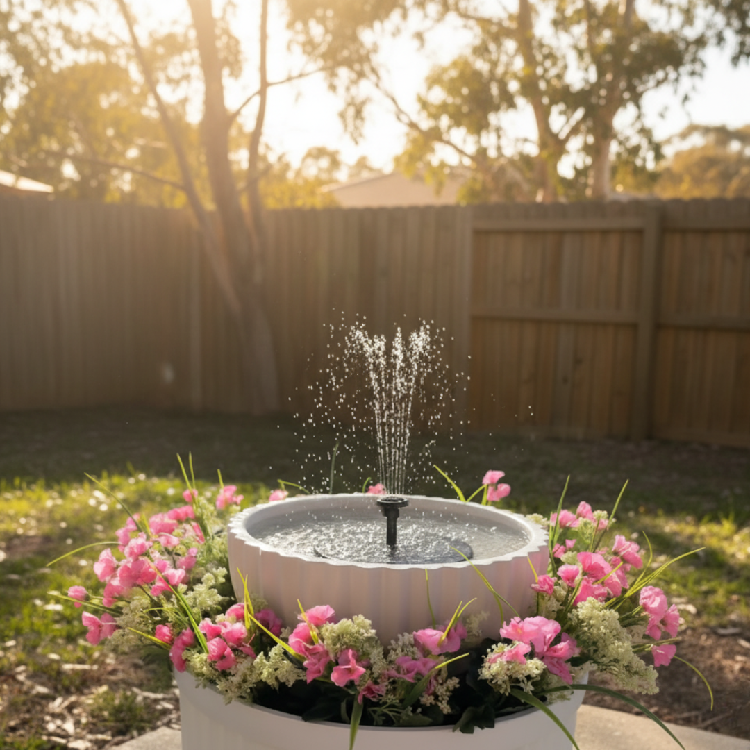 Solar Fountain - Bring your own bowl – vexroan Solar Fountain - Bring your own bowl – vexroan