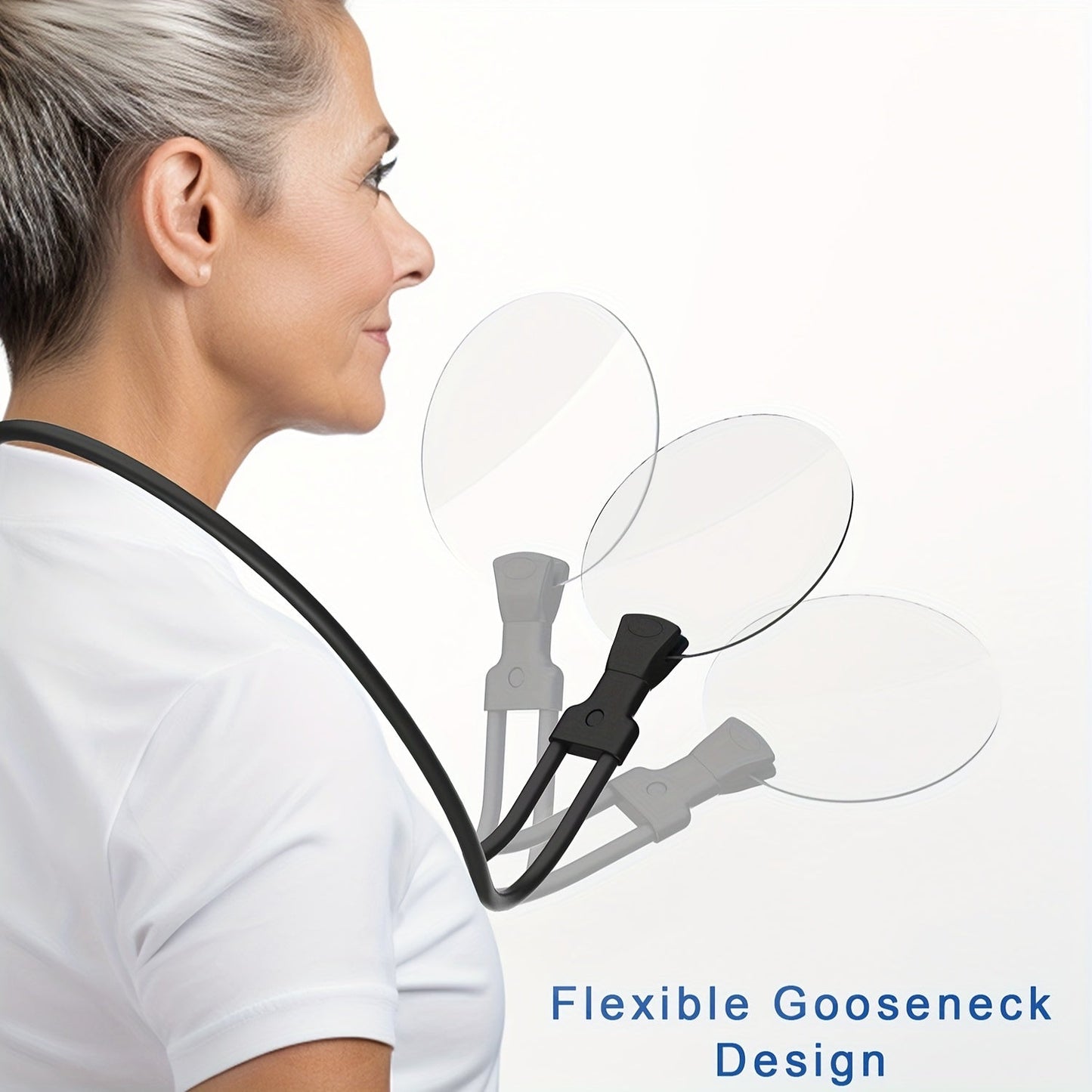 Hands-Free 5X Magnifying Glass with Flexible Neck for Reading and Precision Work