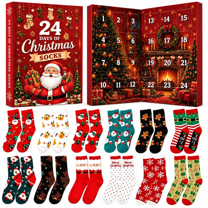 24-Day Christmas Socks Advent Calendar – 12 Pairs