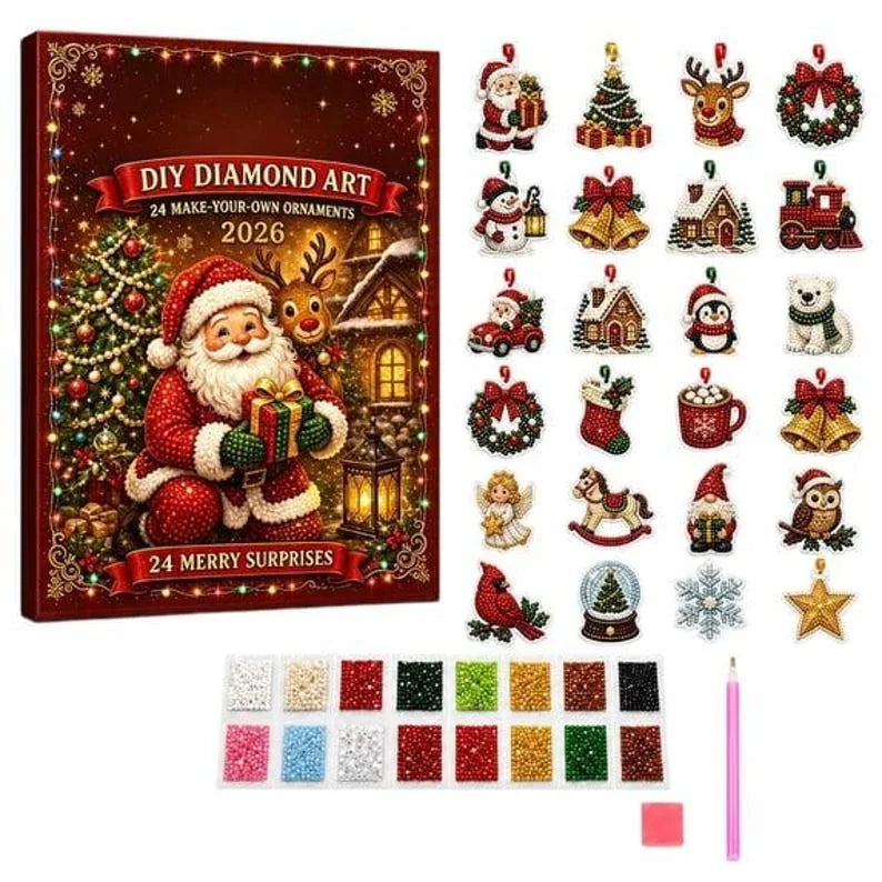 24-Piece Christmas Diamond Art Ornament Kit