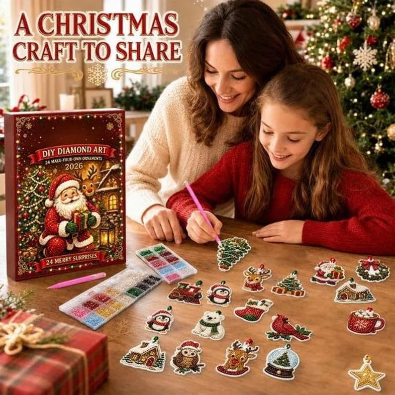 24-Piece Christmas Diamond Art Ornament Kit