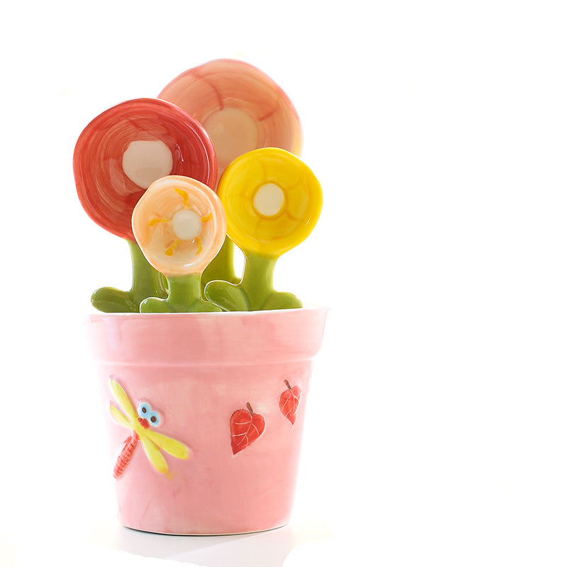 Ceramic Flower Measuring Spoon Set