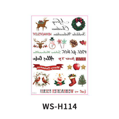 Christmas Candle Transfer Tattoo Set – 9 Sheets
