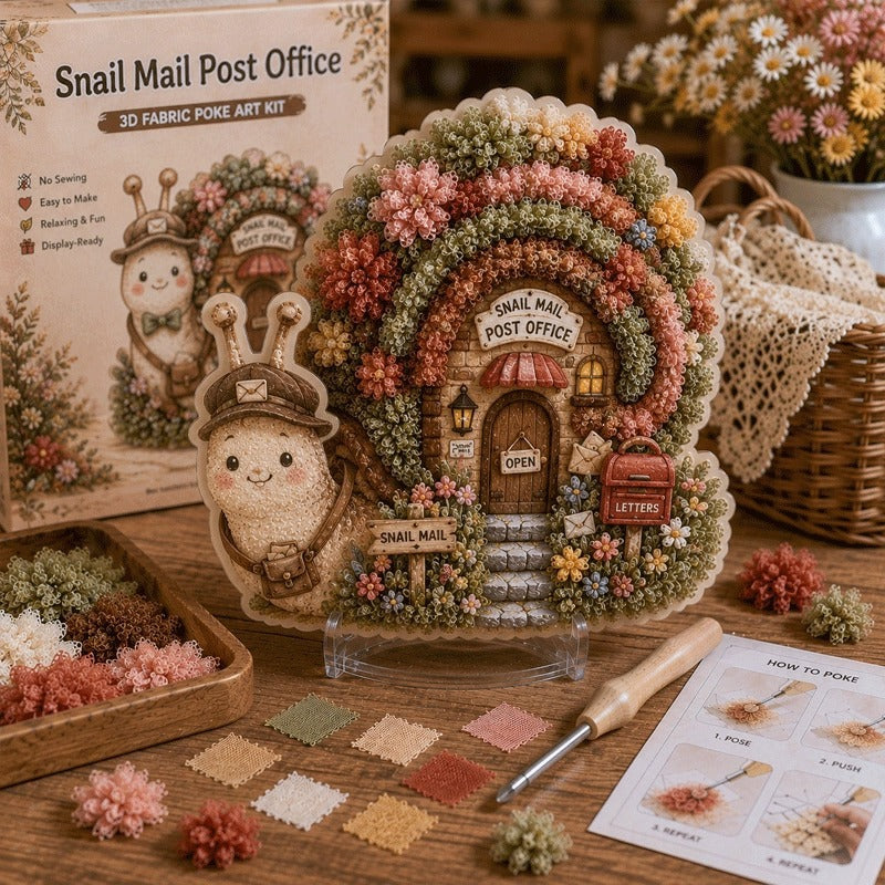 Whimsical Village Fabric Poke Art DIY Kit