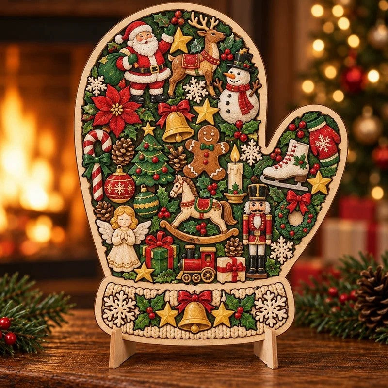 Christmas Keepsake Wooden Puzzle Ornament for Family Traditions