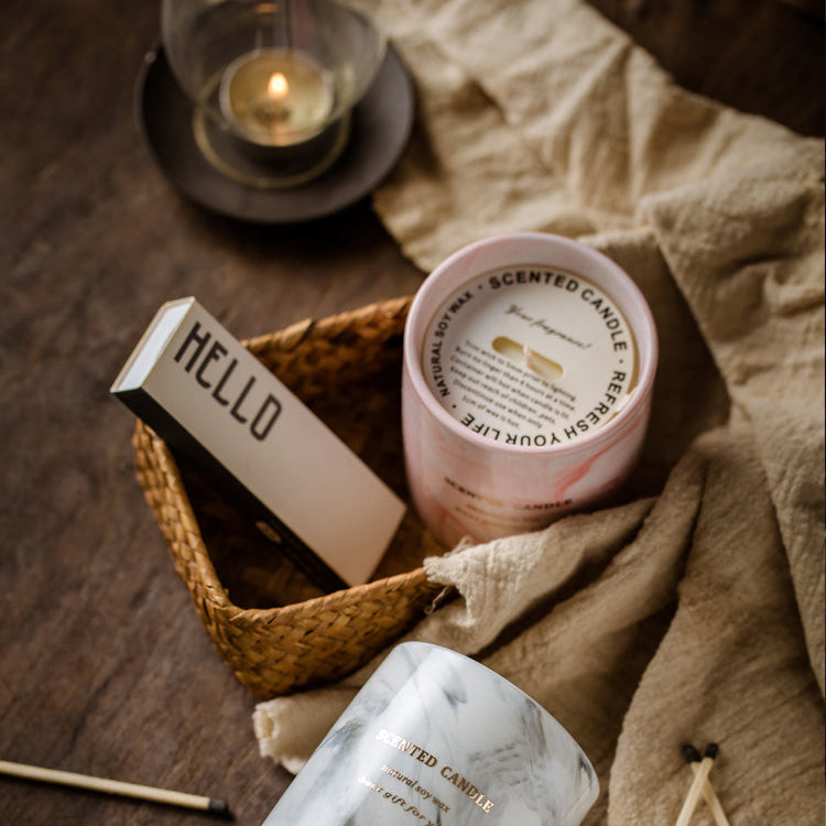 Ceramic Marble.Scented Candles.Soy wax