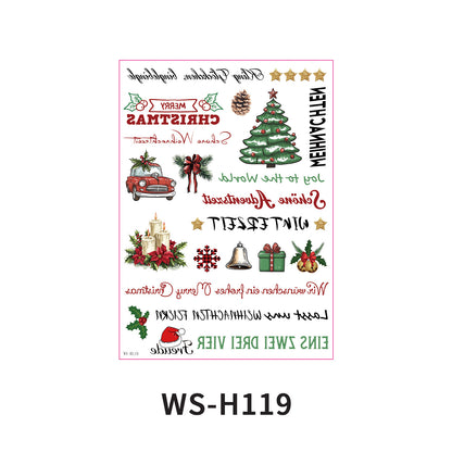 Christmas Candle Transfer Tattoo Set – 9 Sheets